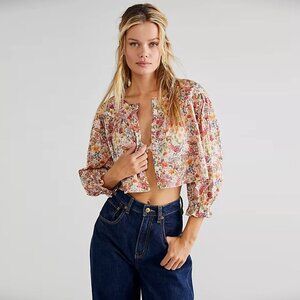 For Love & Lemons Theodora Crop Top in Pink Floral